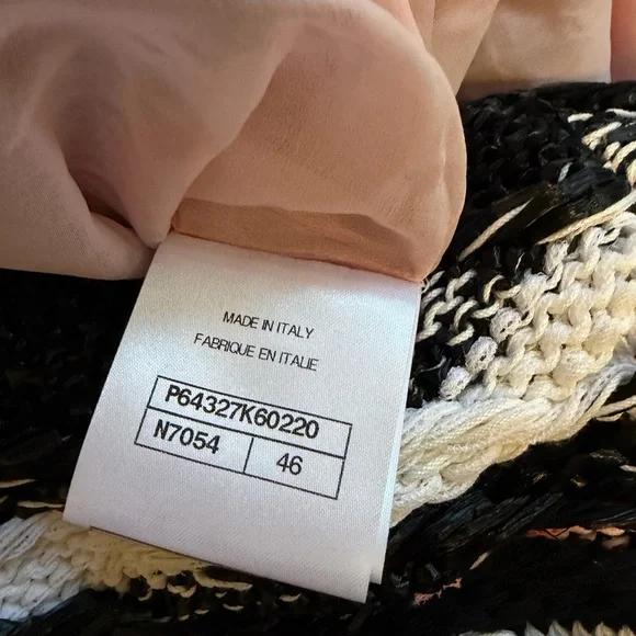 Auth. NWT CHANEL Spring Summer 20S Pink White and Black Multi Colored Dress SZ46 - Picture 8 of 8